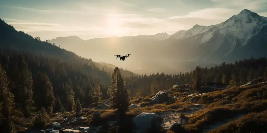 LiDAR Drone Flying in Beautiful Countryside
