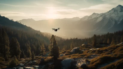 LiDAR Drone Flying in Beautiful Countryside