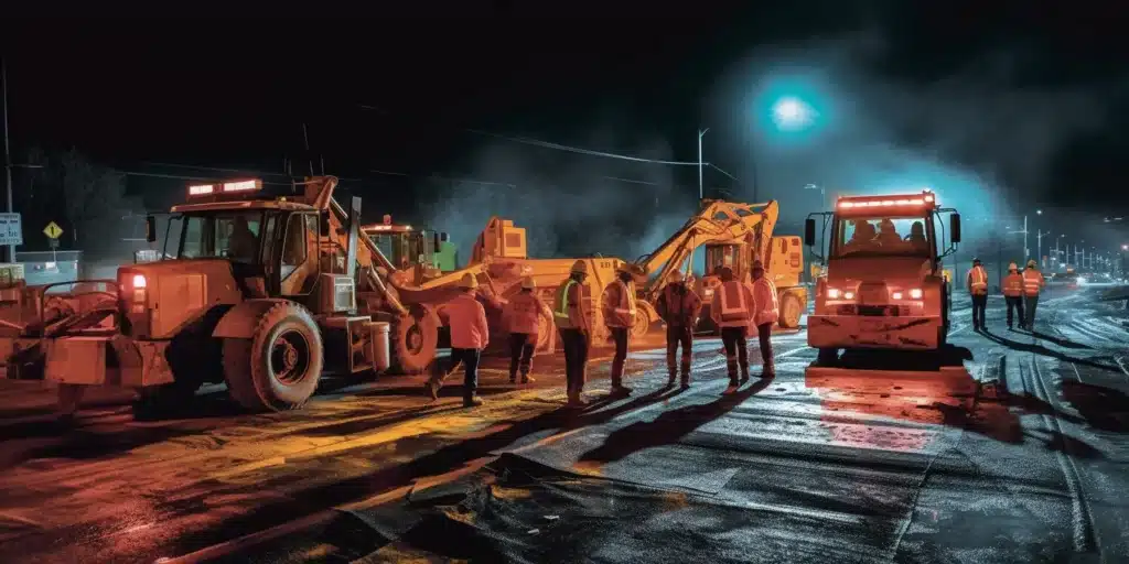 Road construction depicted as a photography capturing the vibrant essence of progress and transformation_result